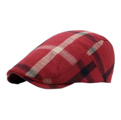 Spring Summer Dopamine Plaid Beret Duck Tongue Forward Hat