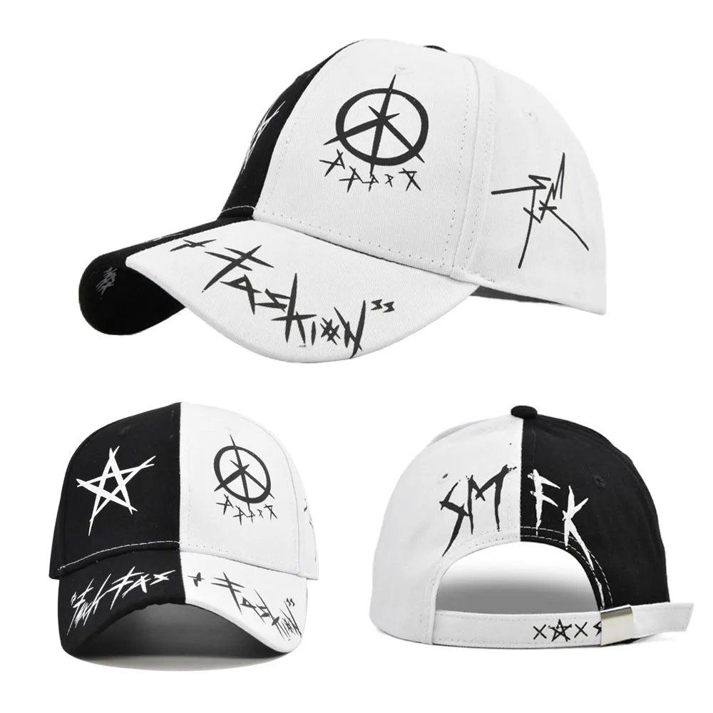 Letter Baseball Cap Graffiti Sun Hip Hop Cap Visor Hat Men Women