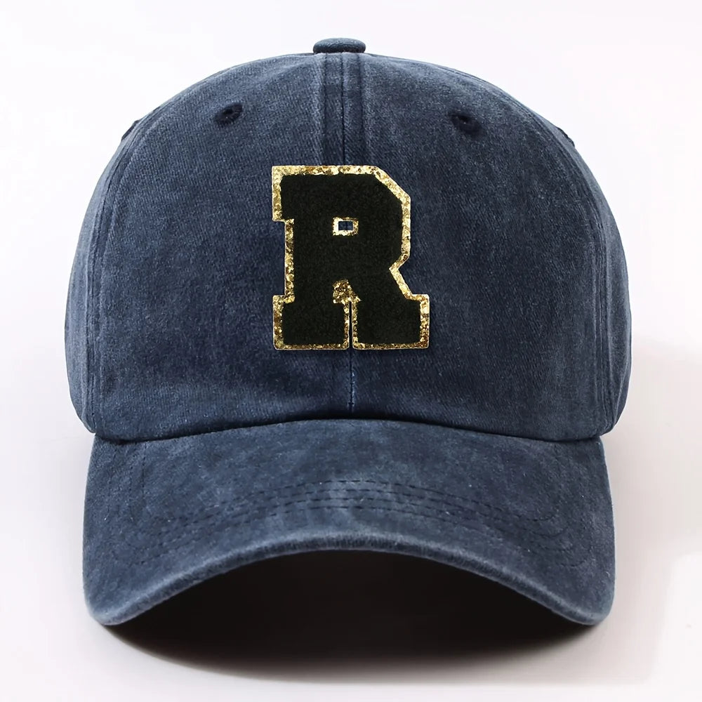 Fashionable 26 Letter Stick Label Hip-Hop Baseball Cap Hat for Men and Women