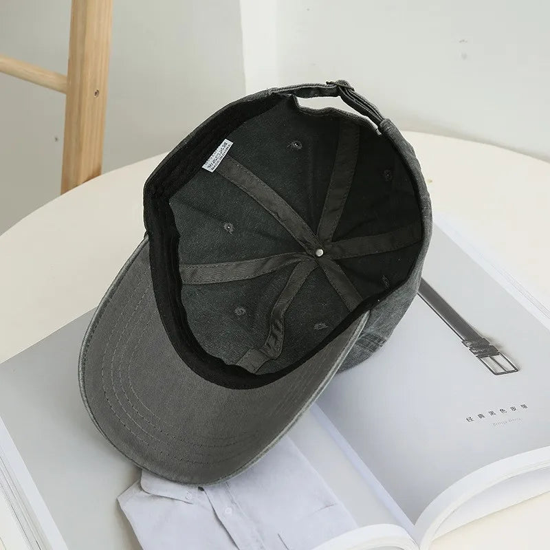 Fashion Washed Cotton Denim Baseball Caps Men Women Vintage