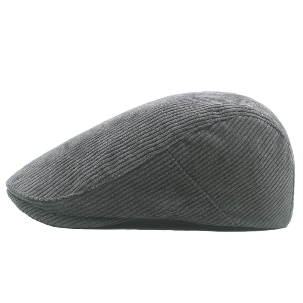 Drop Shipping Autumn And Winter Camel Corduroy Man Ivy Cap Dad Casual Newsboy Hat 56-60cm
