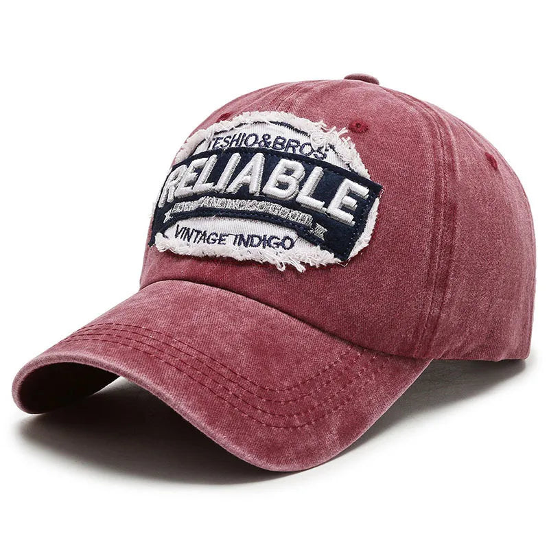 Fashion Washed Distressed Letter Embroidered Baseball Cap