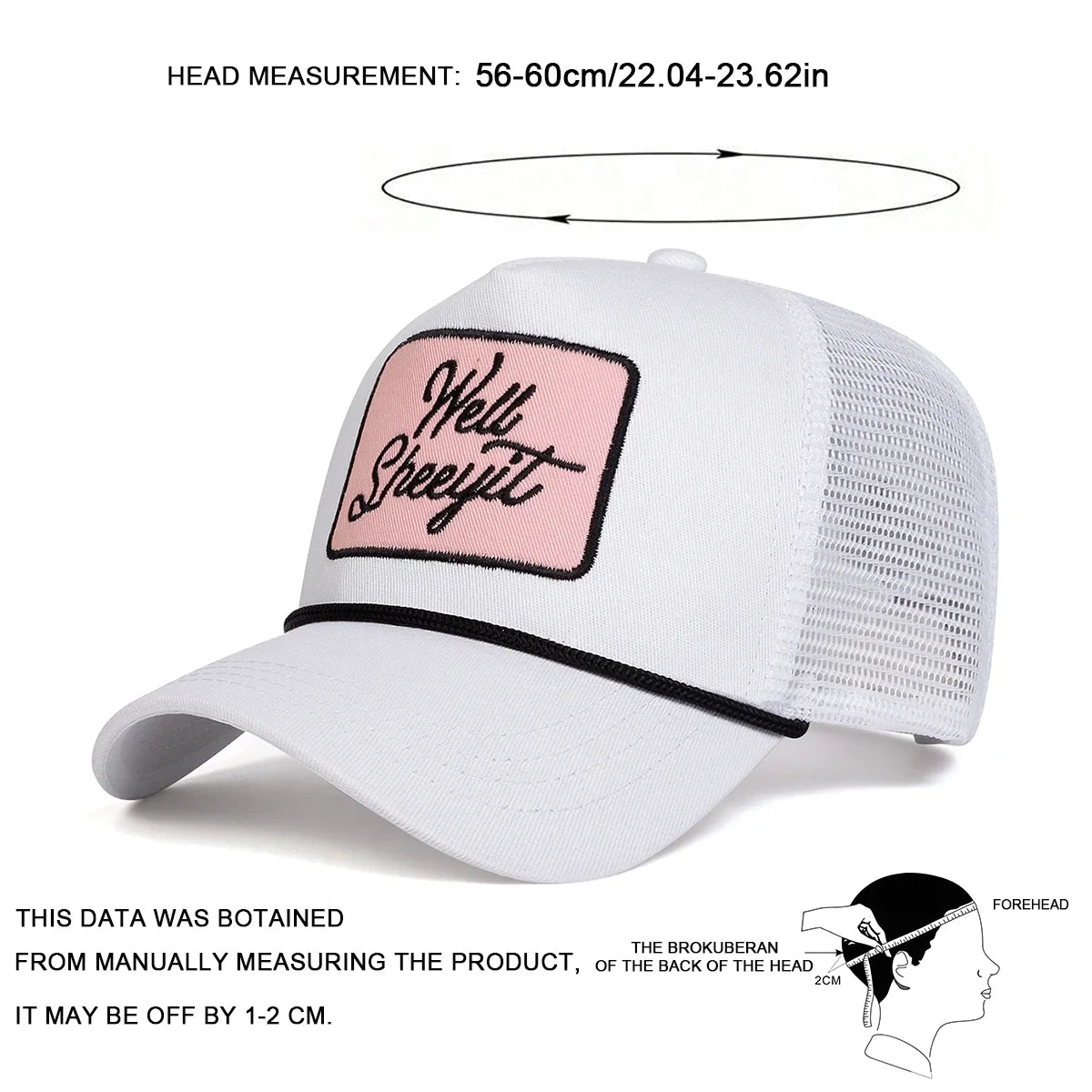 Unisex Well Sheeyit Embroidery Baseball Net Caps Spring and Summer