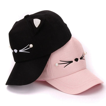 Cats Ears Fleece Hat Peak Cap Baseball Cartoon Cotton Outdoor Sport
