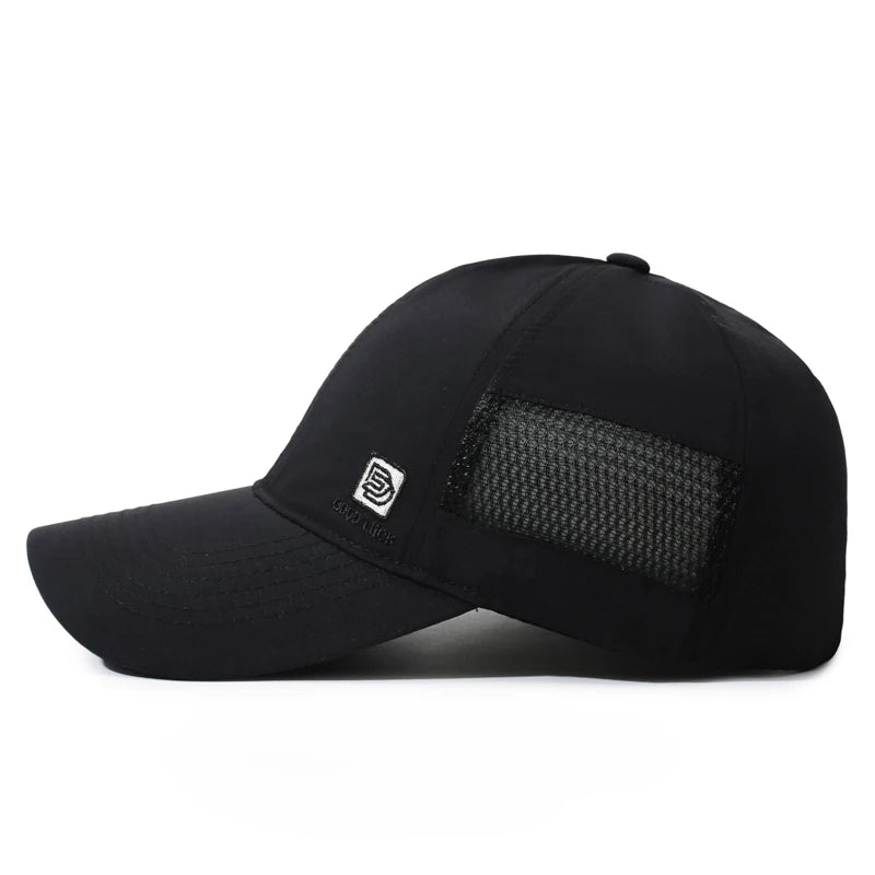 Men Quick Dry Baseball Cap Breathable Mesh Sun Hat Lightweight Adjustable