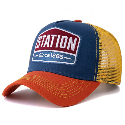 Unisex Baseball Cap Classic Station Letter Pattern Mesh Cap Men And Women