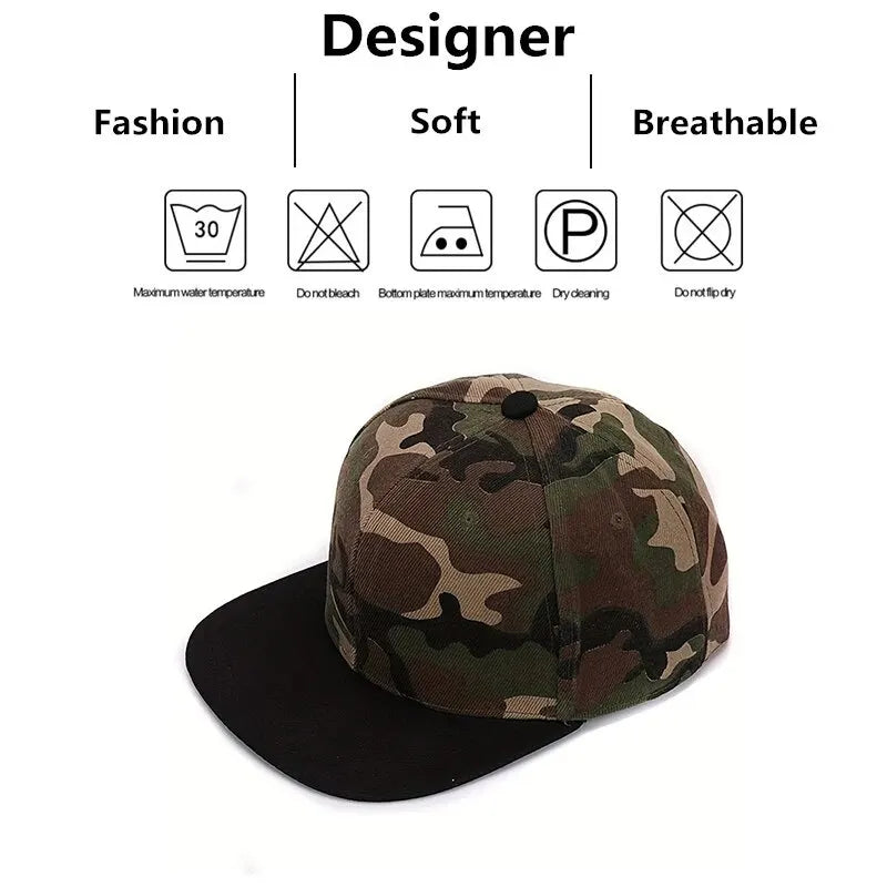 Unisex Light Plate Camouflage Hip-Hop Hats Spring Autumn Outdoor