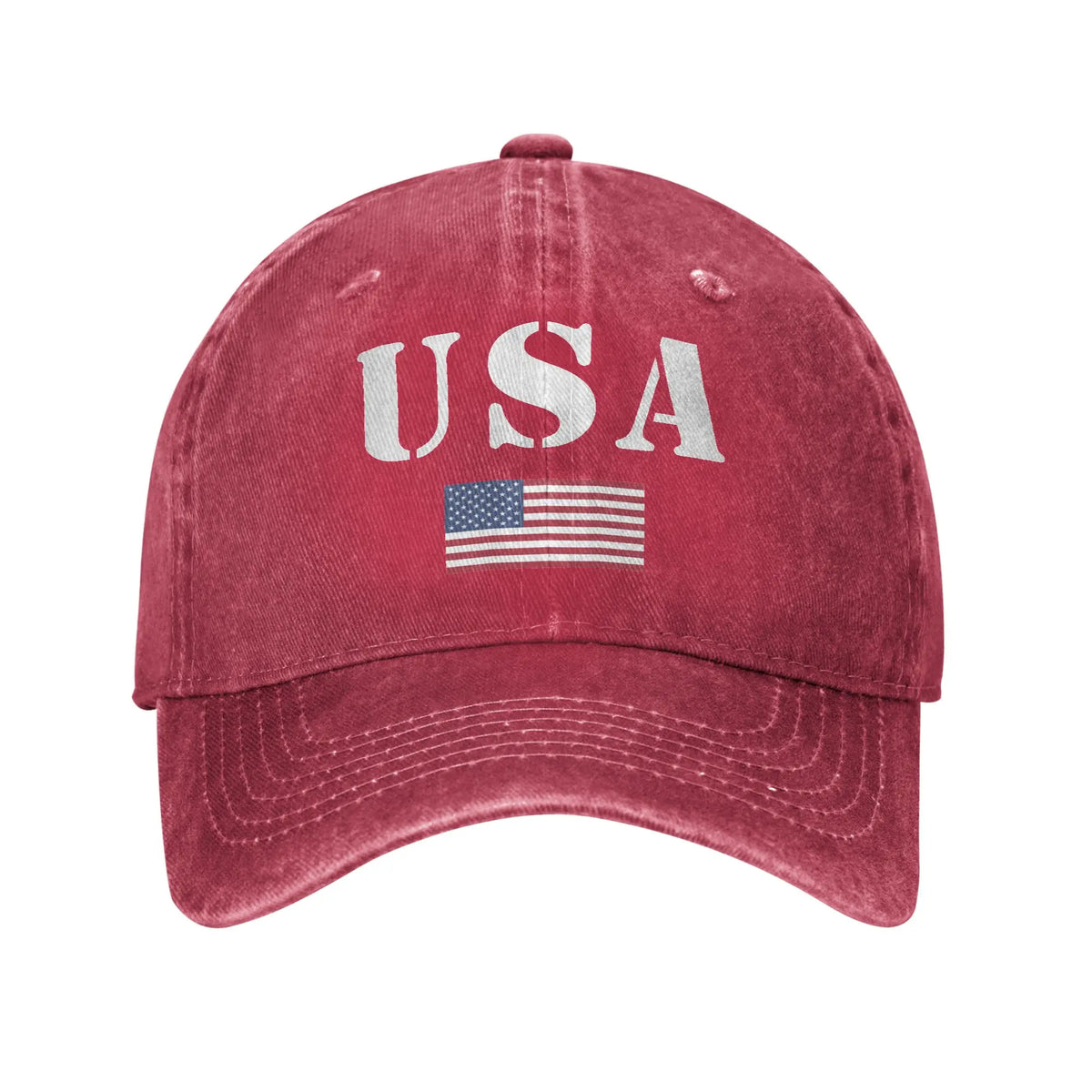 USA Vintage Military With United States Flag Baseball Cap