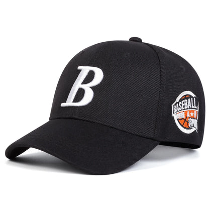Unisex B Letter Embroidery Side Basketball Baseball Caps Spring Autumn