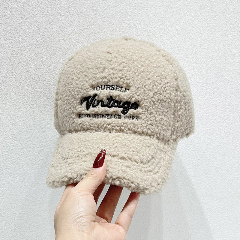 Letter Embroidery Autumn Winter Baseball Caps for Women