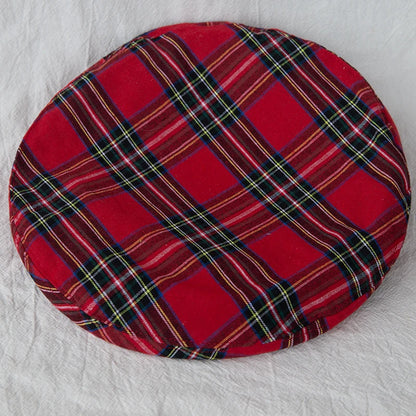 Classic Plaid Beret Hat Women Men Vintage Scottish Tartan Painter Cap