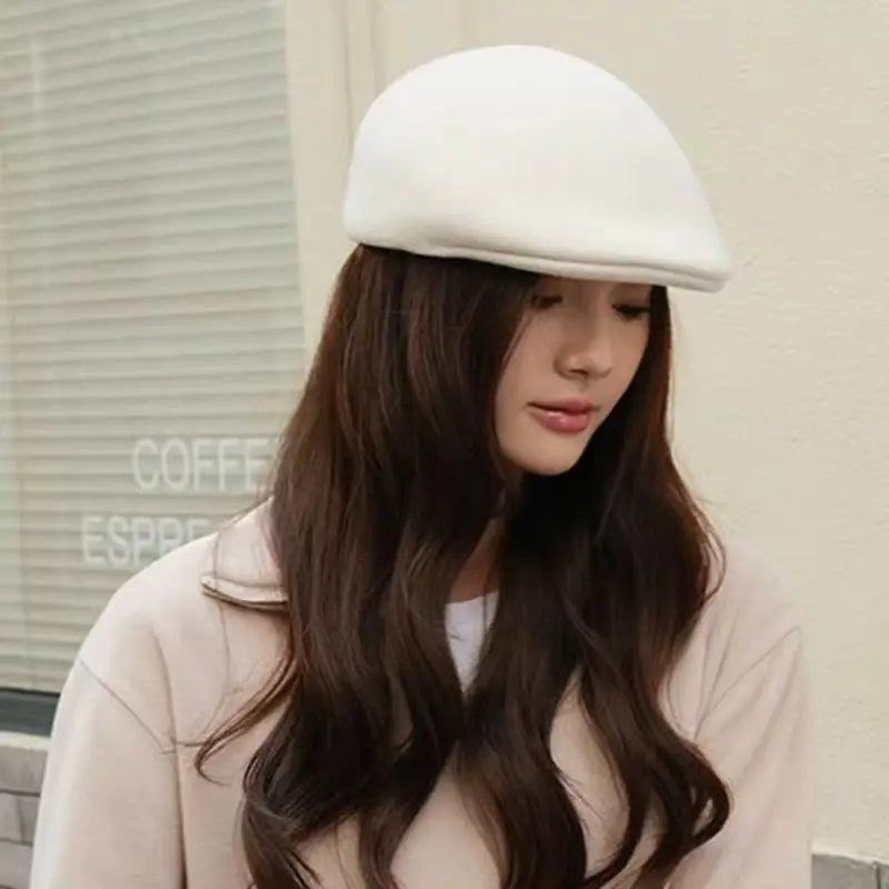 Winter High Quality Thick Wool Felt Classic Forward Cap
