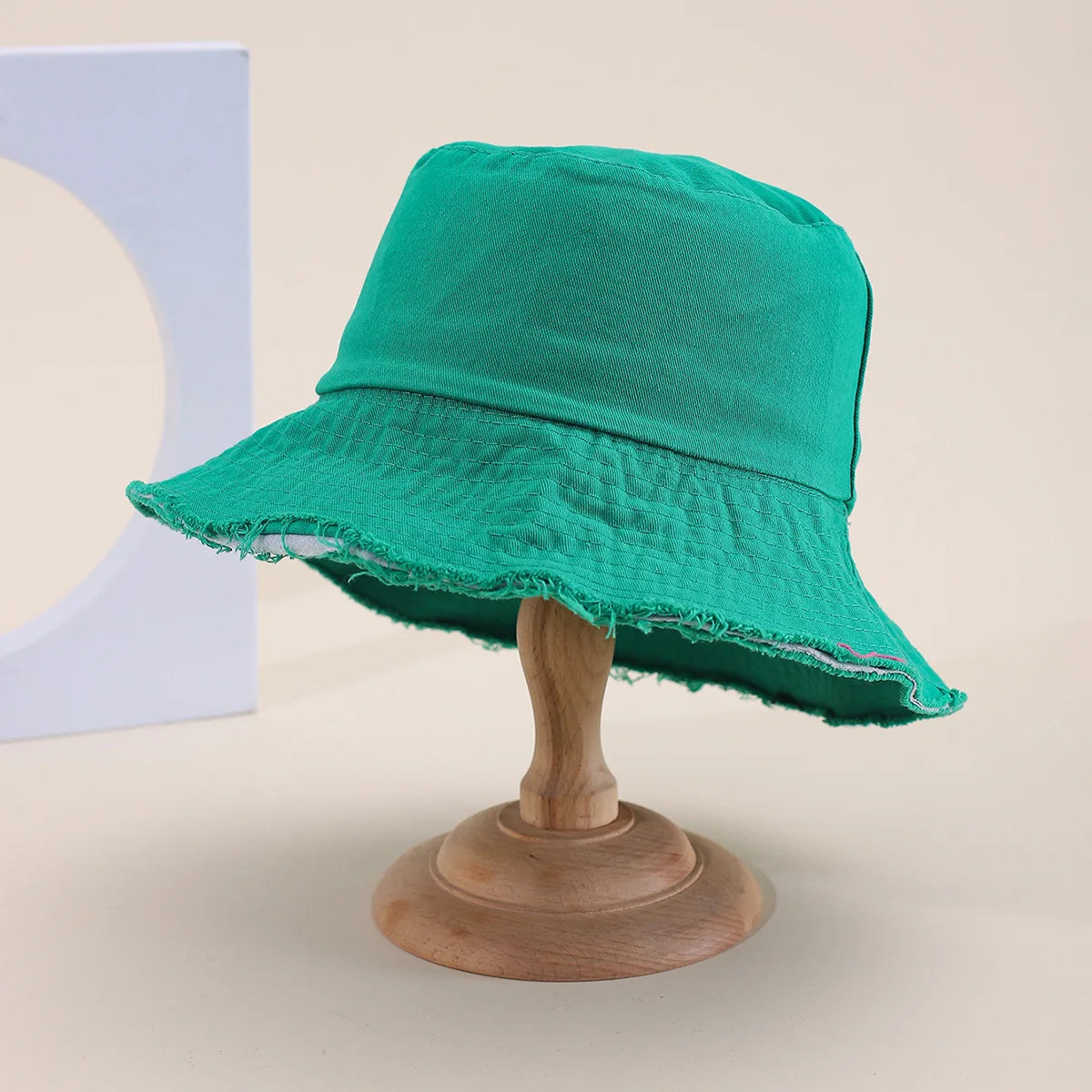 Women American Vintage Distressed Frayed Edge Bucket Hat