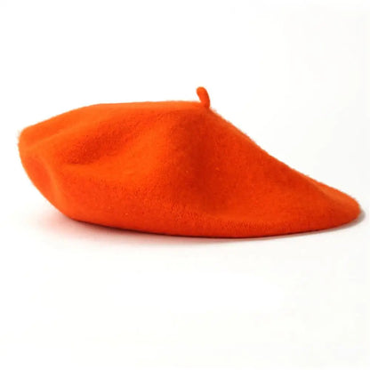 Multi-Color Wool Thick Berets Winter Autumn Artist French Retro Plain Painter Hat