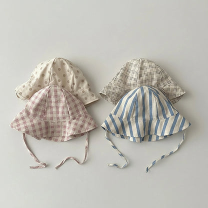 Fashion Striped Baby Bucket Hat Spring Summer