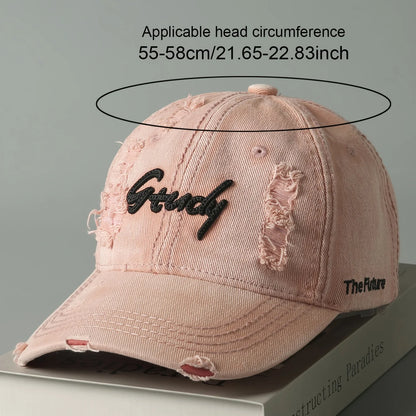 Vintage Korean Distressed Baseball Cap