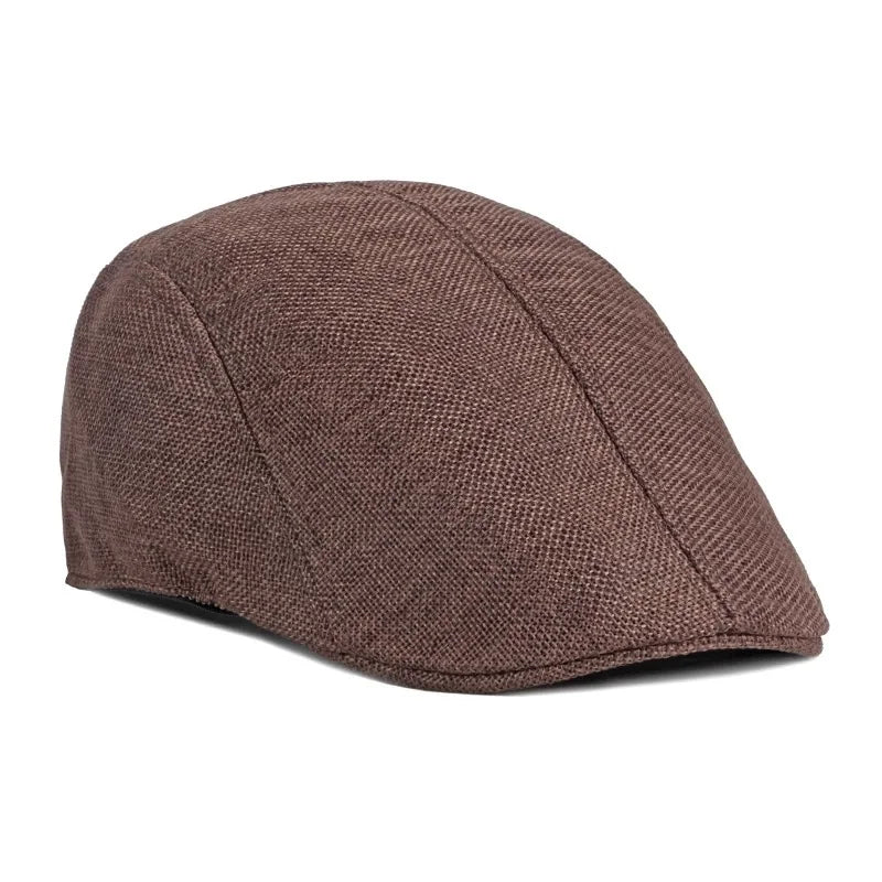 Men's Simple Light Plate Imitation Linen Beret British Retro