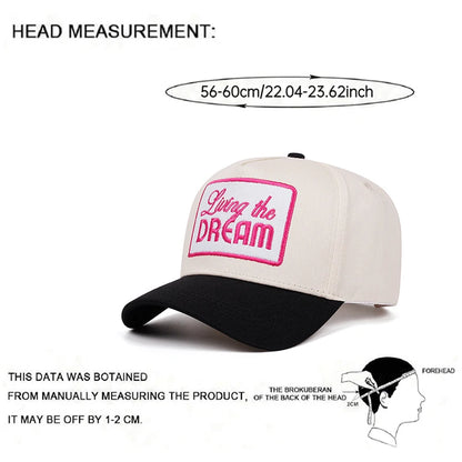 Fashion Simple Creative Hip Hop Hat Letter Dream Embroidered Baseball Hat