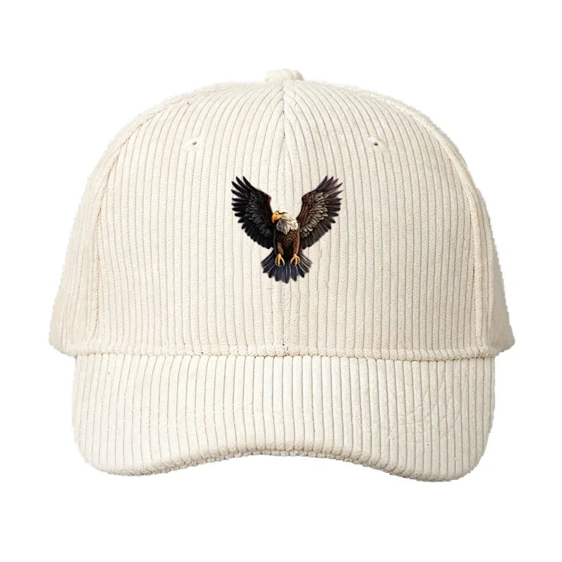 Corduroy Baseball Cap Men American Eagle Design Patriotic Wildlife Sun Hat