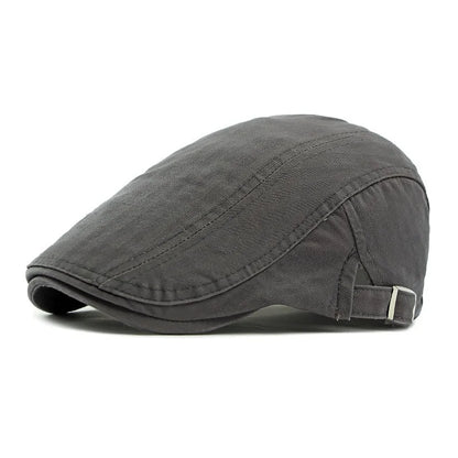Korean Style Cotton Hats Wholesale British Style Men's Solid Color Peaked Cap
