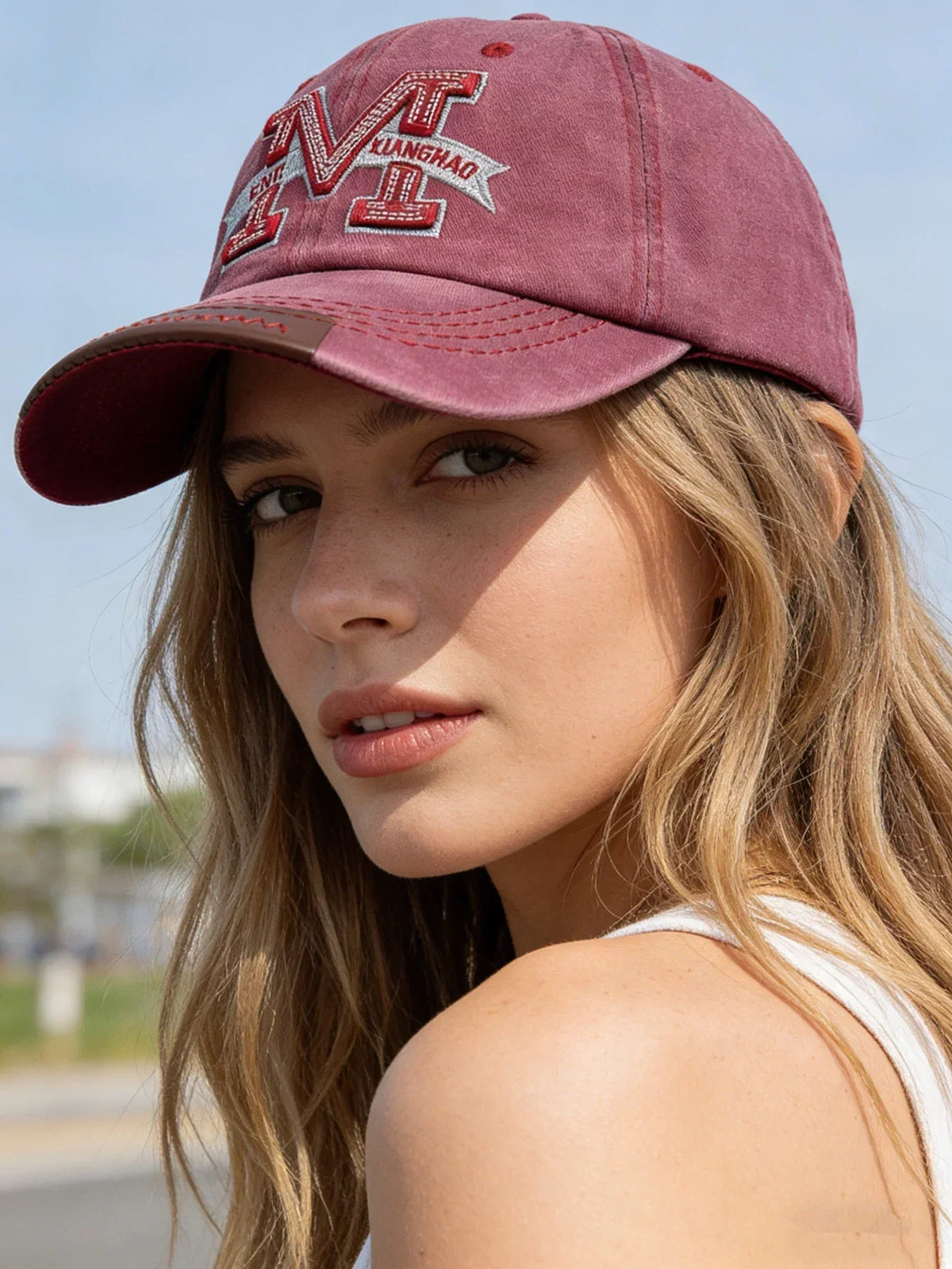 Unisex Baseball Cap M Letter Embroidery Dad Hat Women Men Outdoor Washed Cotton Cap