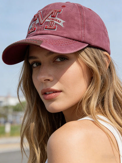 Unisex Baseball Cap M Letter Embroidery Dad Hat Women Men Outdoor Washed Cotton Cap