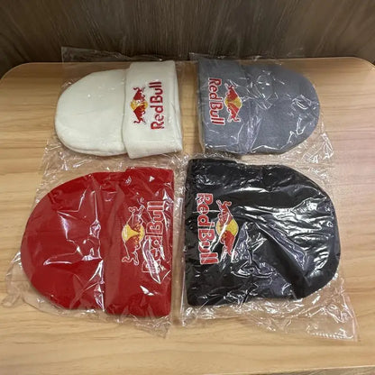 Embroidered Red Bull Knitted hat Beanie Winter Hat Unisex Warm Cap Red Bull