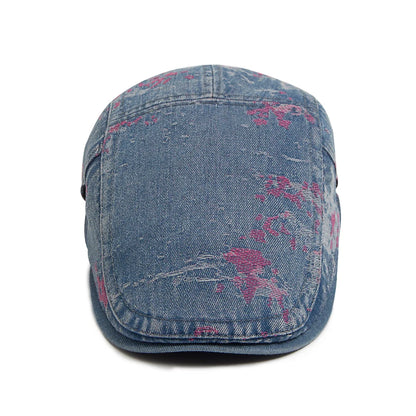 Spring Fashion Print Denim Women's Beret Summer