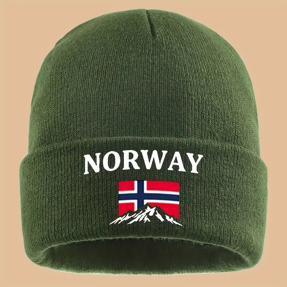 Lined Knit Beanie With Norway Embroidery Vintage Trucker Hat For Youth Couples