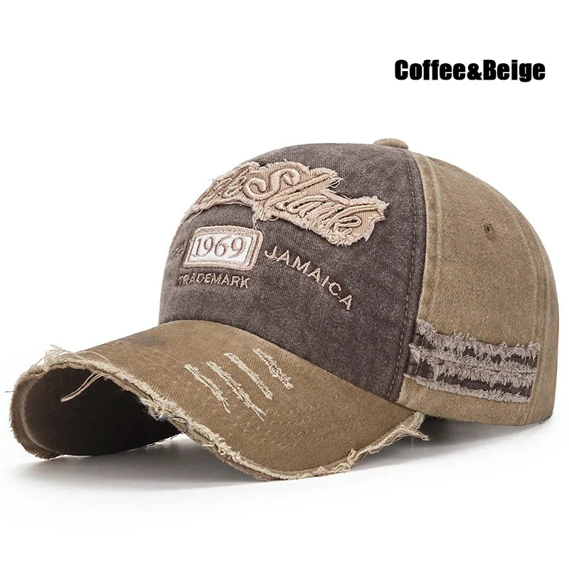 Scratched Brushed Patch Letter Embroidery Distressed Hats