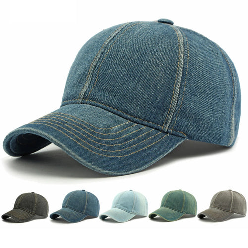 Spring Summer Denim Caps For Men Women 6 Panels Snapback Cap