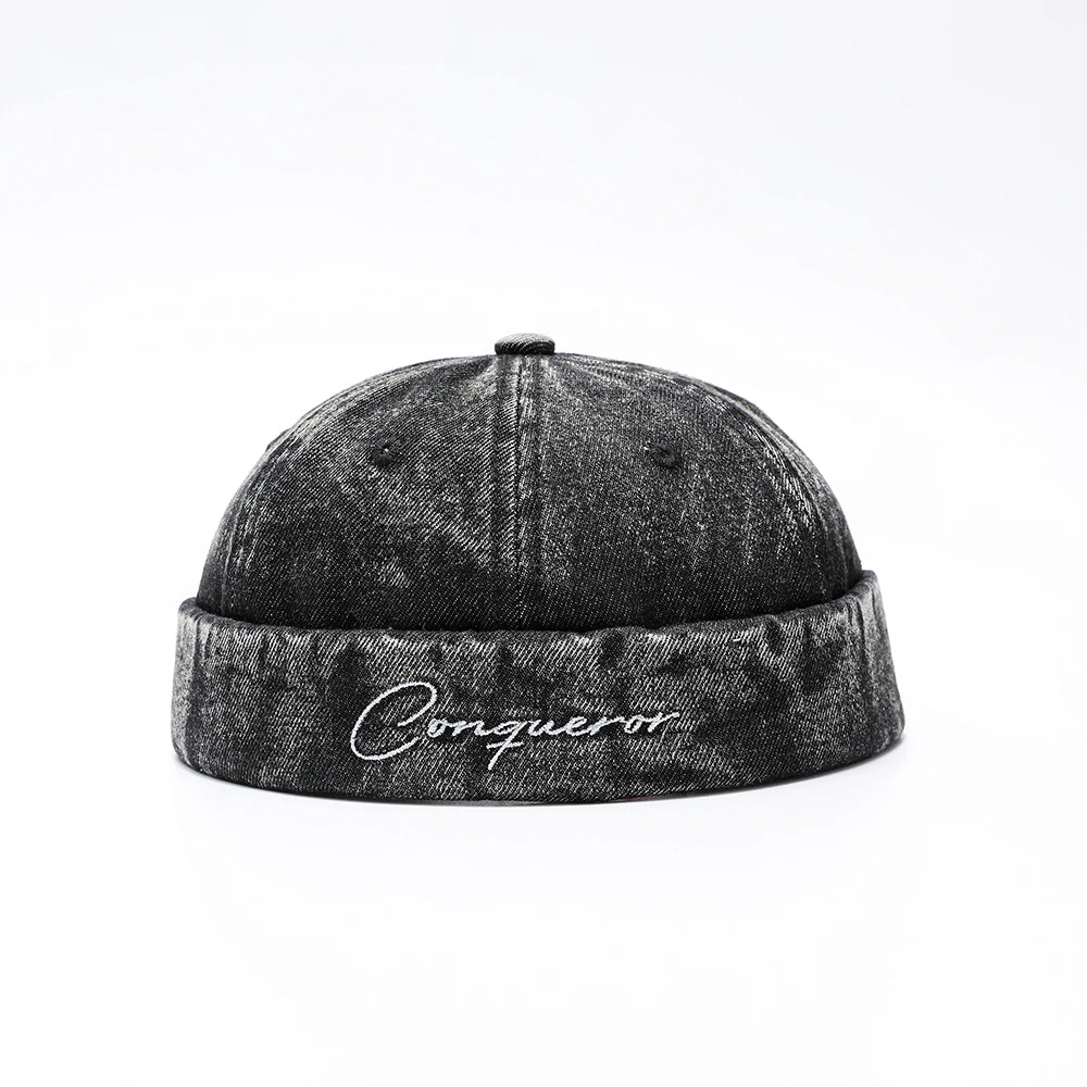 Denim Docker Hat Fashion Brimless Beanie Hat