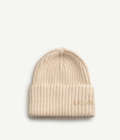 Winter Wool Knitted Beanie Hat, Thick Warm Unisex Letter Embroidered Cap