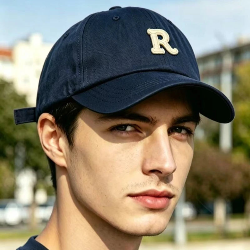 Men's Ladies Embroidered Letter R Baseball Cap