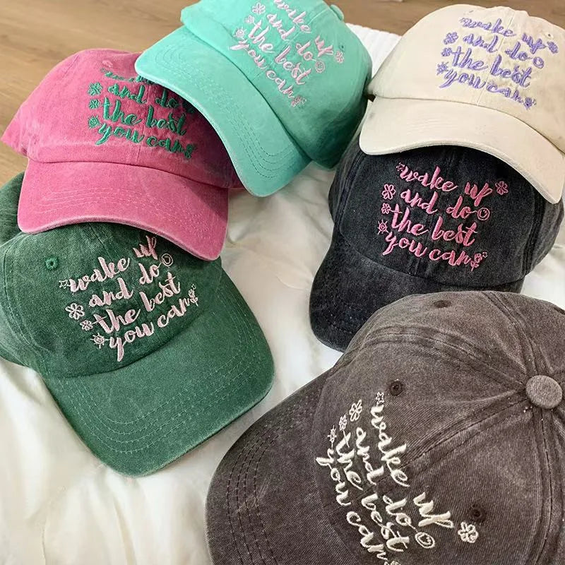 Pink Letter Baseball Cap For Men Women