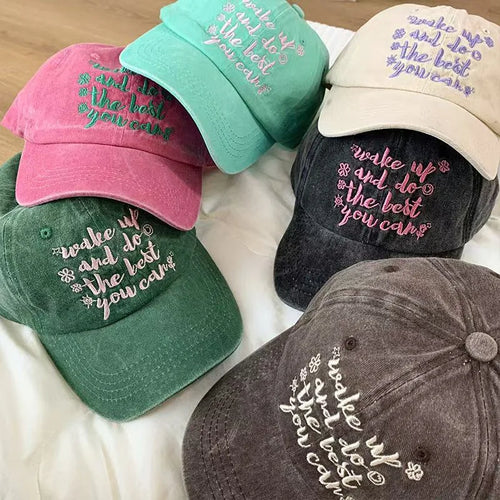 Pink Letter Baseball Cap For Men Women