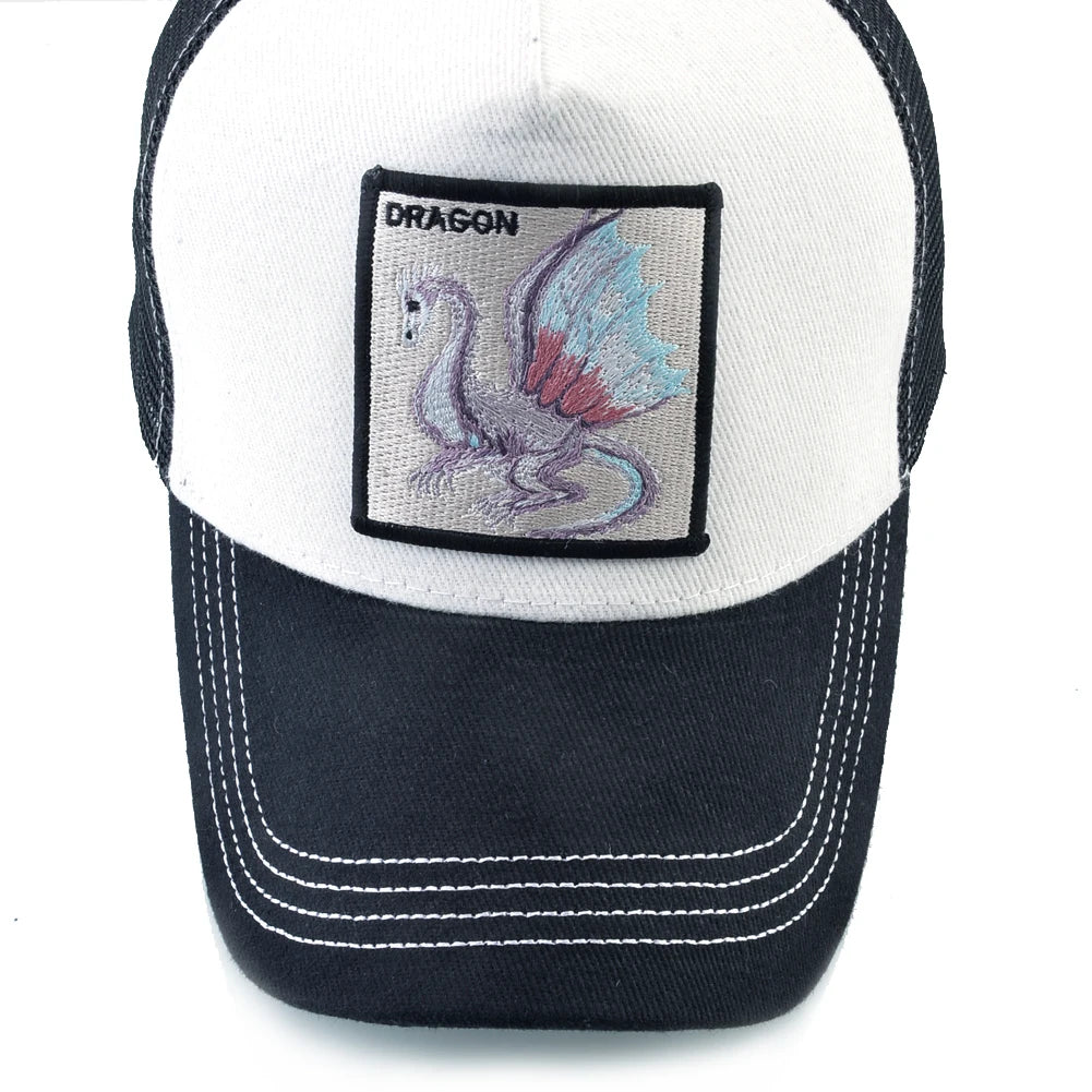 Embroidery Dragon Baseball Cap Men Outdoor