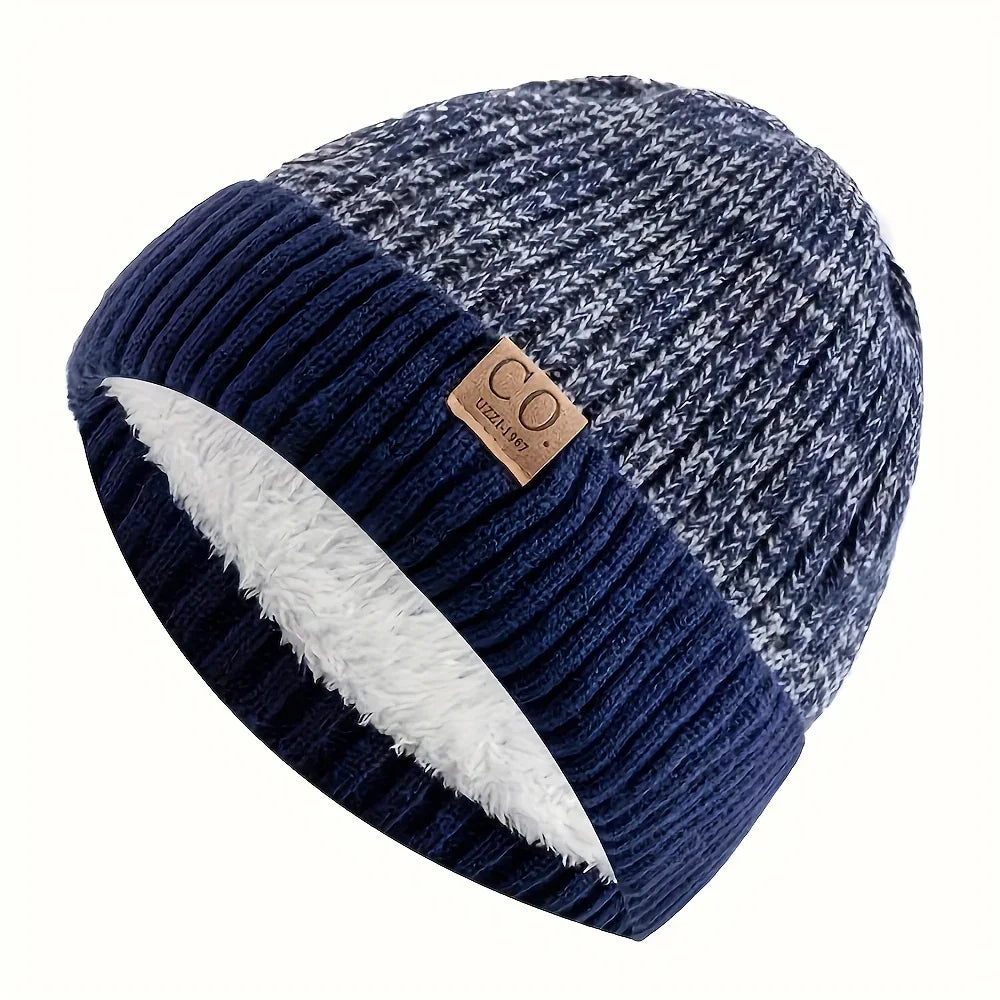 Women Brimless Cap Women Men Warm Lined Knit Ski Beanie Knitted Hats