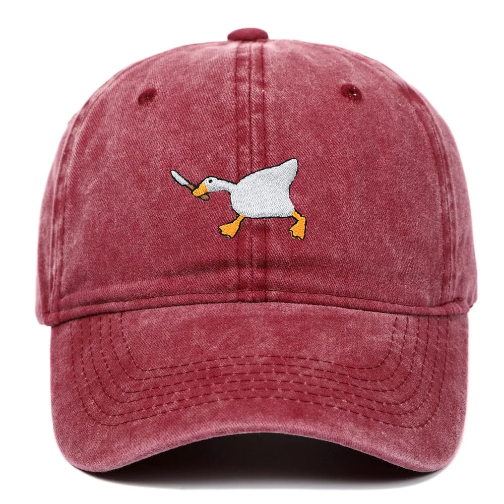 Fashion Embroidery Goose White Goose Baseball Cap