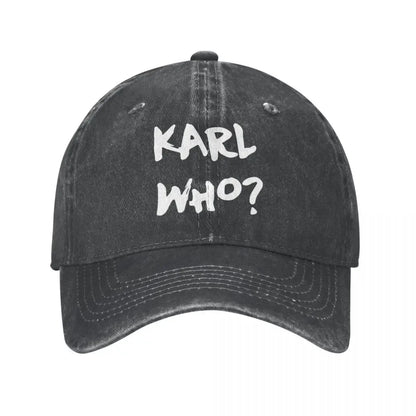 Vintage Karl Who Slogan Baseball Cap Unisex Style