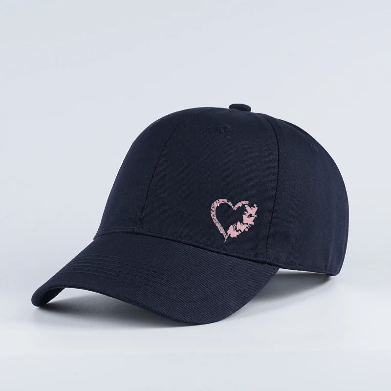Butterfly Heart Print Baseball Cap