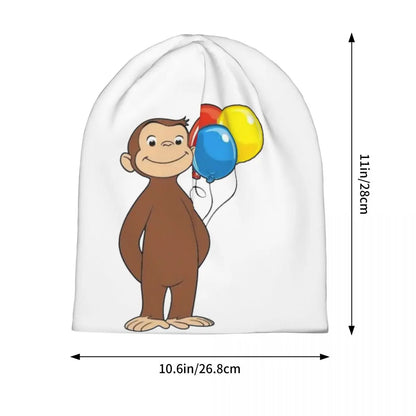 Balloons Cartoon Cute Brown Monkey Bonnet Hats Cool Street Beanies Hats