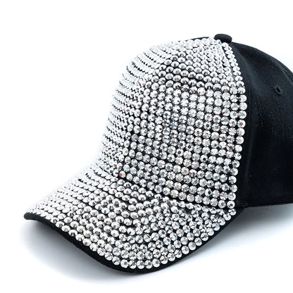 Women Diamond Inlay Cap Simple Plain Baseball Cap Female