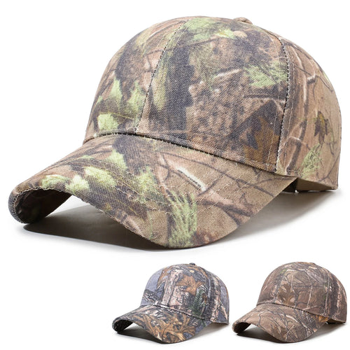 Baseball Cap With Leaf Jungle Camouflage Pattern For Outdoor Wilderness Hiking