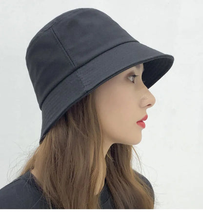 Fashion Bucket Hats Solid Panama Sunscreen Fisherman Cap Outdoor Beach Sun Cap Hat For Women Men