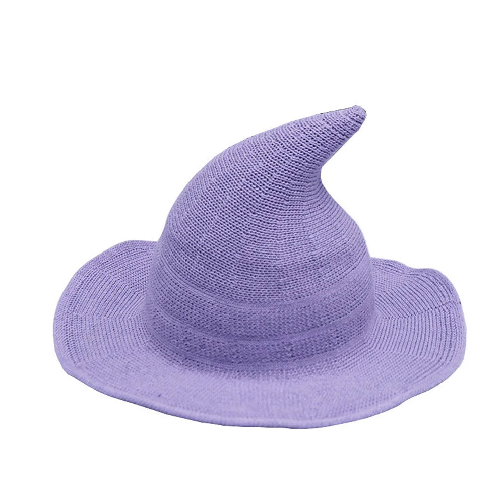 Halloween Witch Hat Long Point Hat Knitted Cap For Women Halloween Party Hat