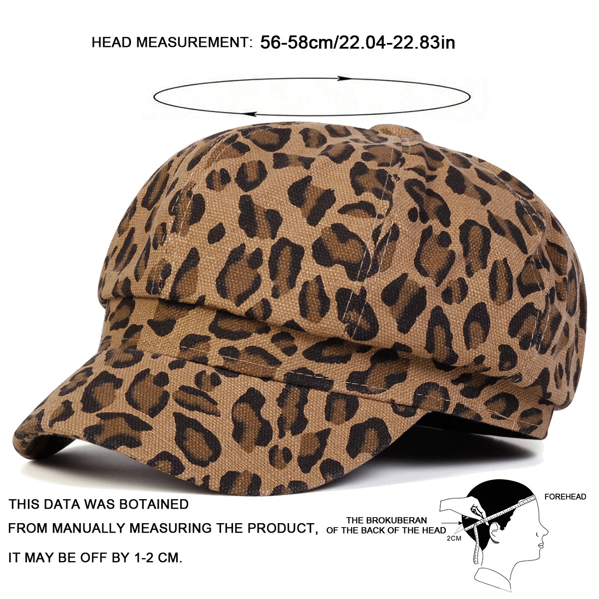 Unisex Leopard Print Personality Newsboy Hat