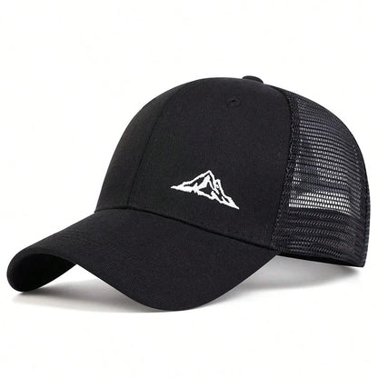 Unisex Mountain Range Embroidery Baseball Net Caps Spring and Summer