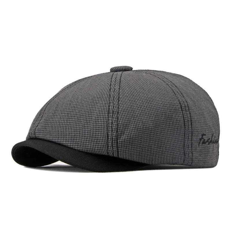 Casual Newsboy Caps Men Cotton Flat Cap Octagonal Hats