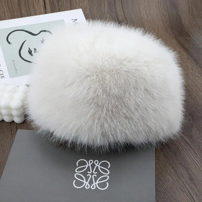 New Fluffy Fur Women's Winter Hat Winter Snow Ski Cap Female Faux Fur Thick Warm